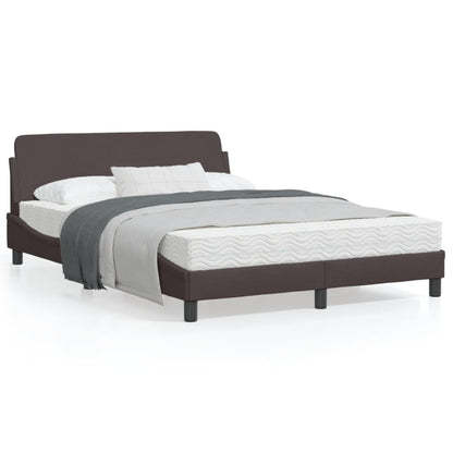 Bedframe Met Hoofdbord Stof Donkerblauw 140X190 Cm
