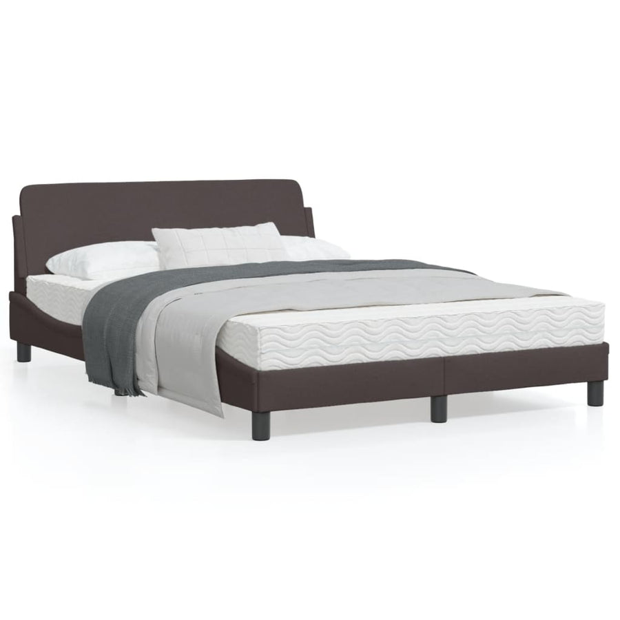 Bedframe Met Hoofdbord Stof Donkerblauw 140X190 Cm