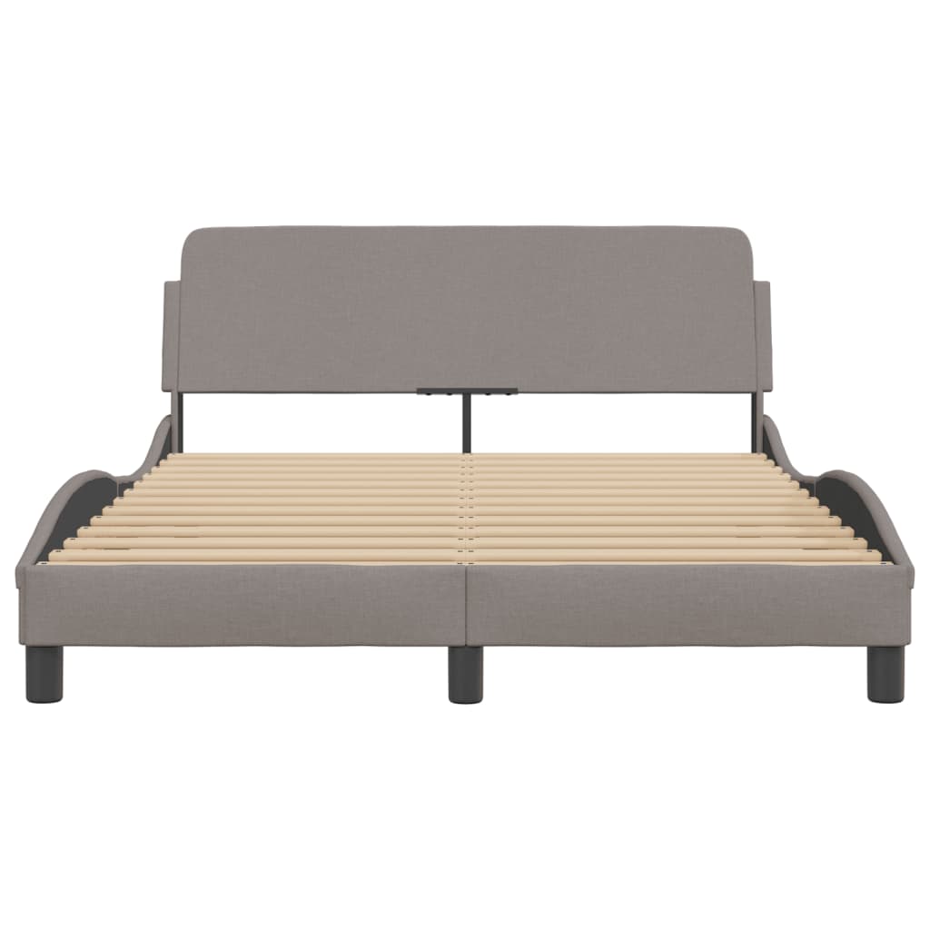 Bedframe Met Hoofdbord Stof Taupe 140X190 Cm