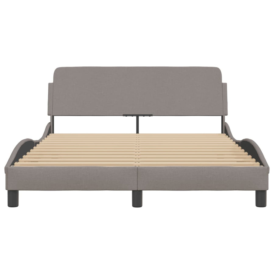 Bedframe Met Hoofdbord Stof Taupe 140X190 Cm