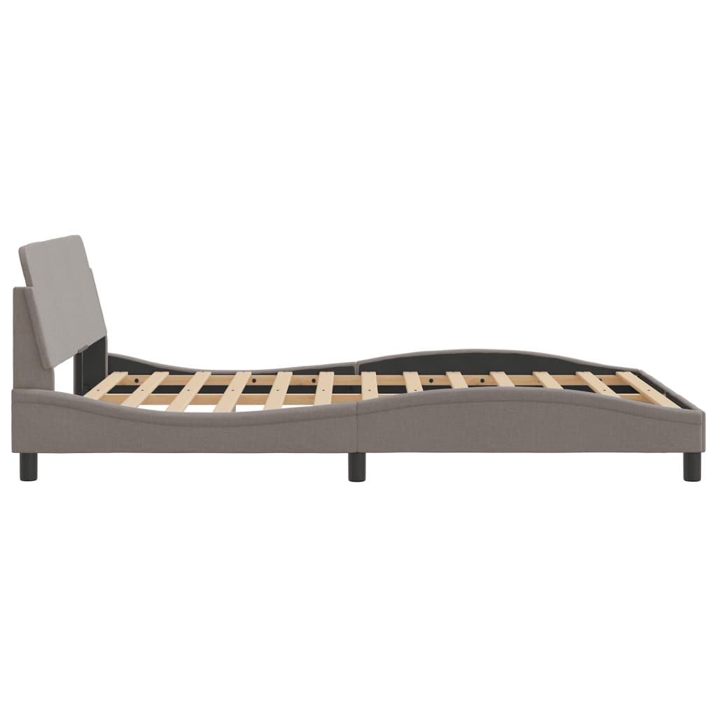 Bedframe Met Hoofdbord Stof Taupe 140X190 Cm