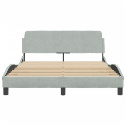 Bedframe Met Hoofdeinde Fluweel Lichtgrijs 140X190 Cm