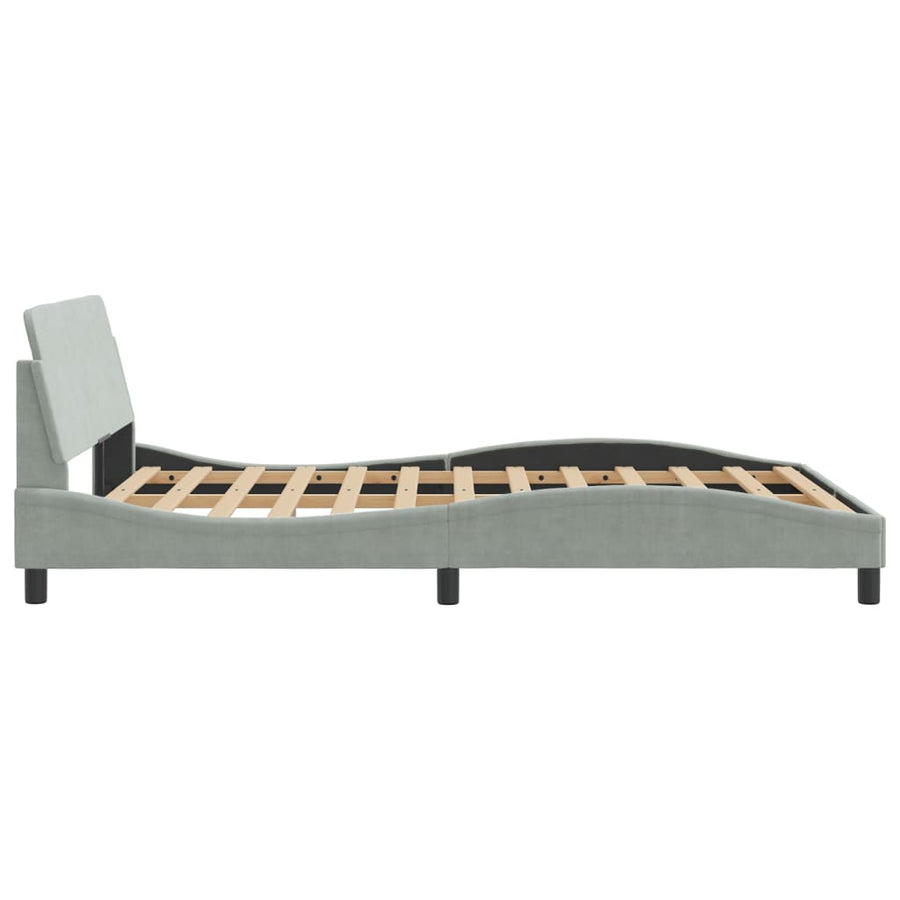 Bedframe Met Hoofdeinde Fluweel Lichtgrijs 140X190 Cm