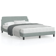 Bedframe 140x190 cm fluweel lichtgrijs