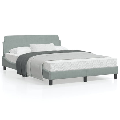 Bedframe Met Hoofdeinde Fluweel Lichtgrijs 140X190 Cm