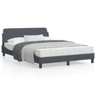 Bed frame "Dover" 140x190 cm velvet dark grey