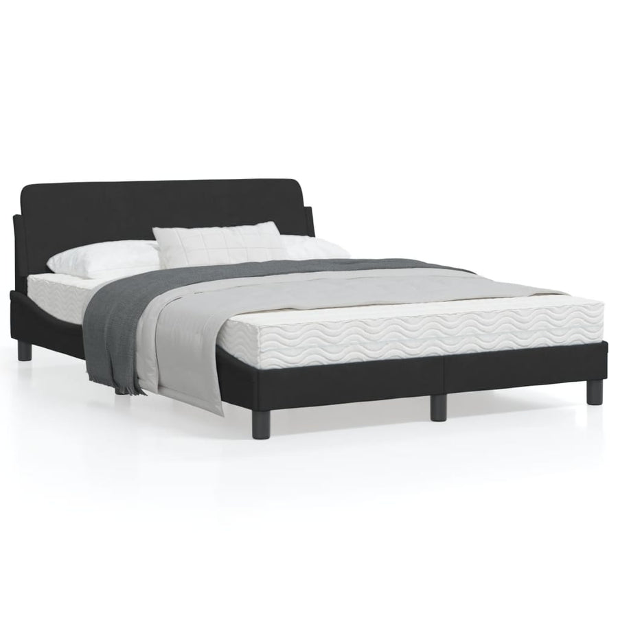 Bedframe Met Hoofdeinde Fluweel Zwart 140X190 Cm