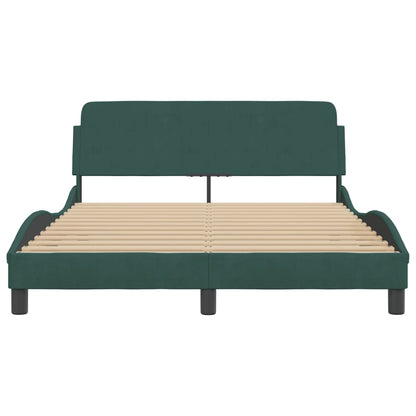 Bedframe Met Hoofdeinde Fluweel Donkergroen 140X190 Cm