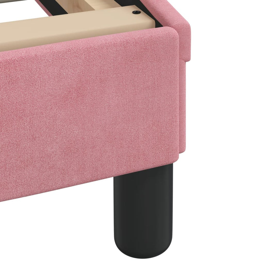 Bedframe Met Hoofdeinde Fluweel Roze 140X190 Cm