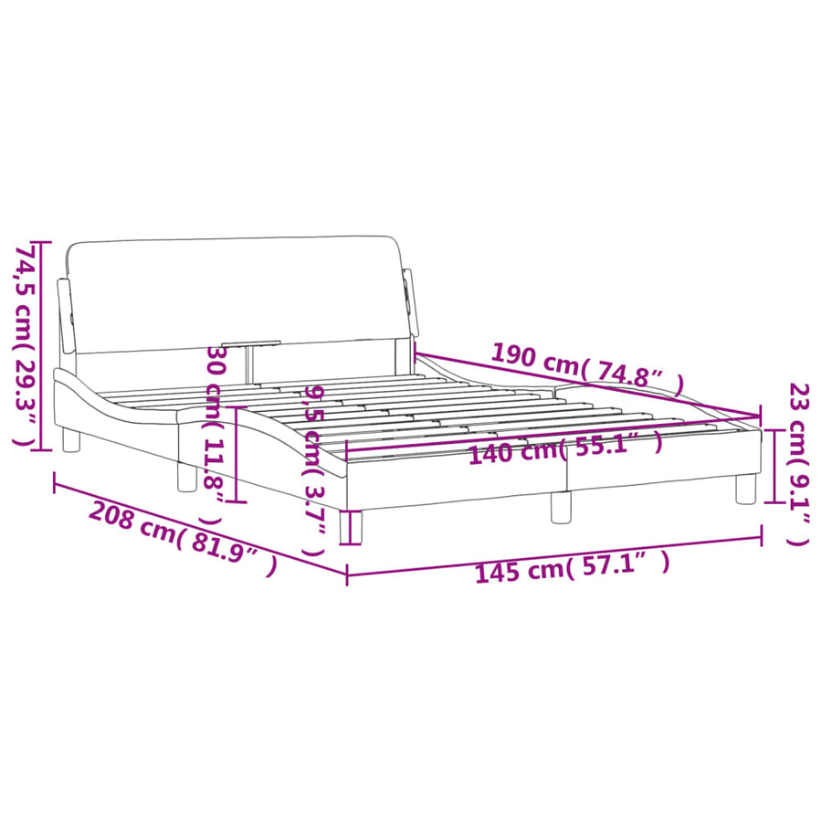 Bedframe Met Hoofdeinde Fluweel Roze 140X190 Cm