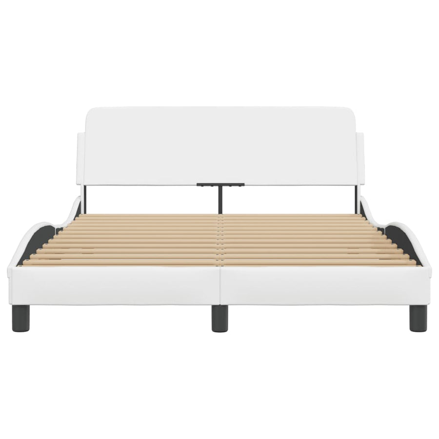 Bedframe Met Hoofdeind Kunstleer Zwart 140X190 Cm