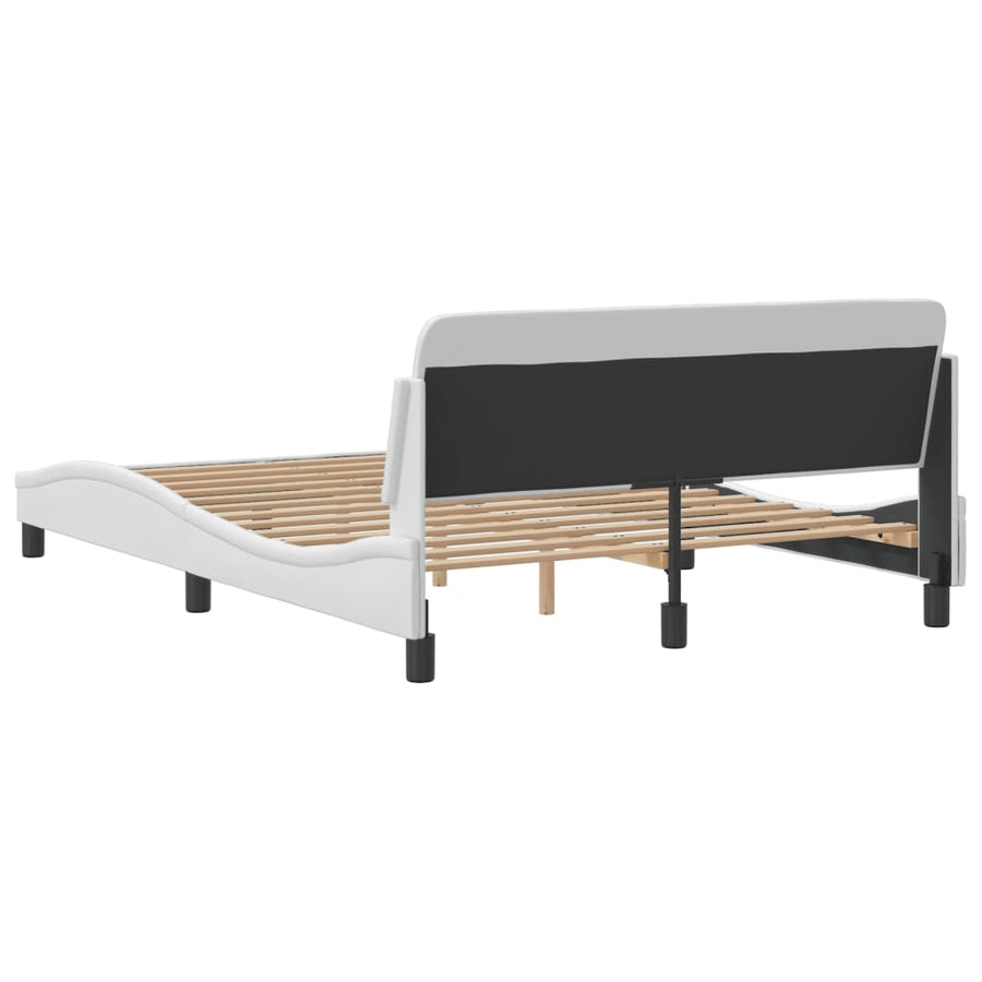 Bedframe Met Hoofdeind Kunstleer Zwart 140X190 Cm