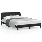 Bed frame "Dover" faux leather black and white 140x190 cm
