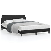 Bedframe 140x190 cm kunstleer zwart wit