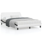 Bed frame "Dover" faux leather white and black 140x190 cm