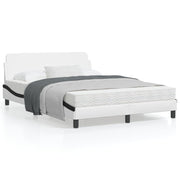 Bedframe 140x190 cm wit zwart kunstleer
