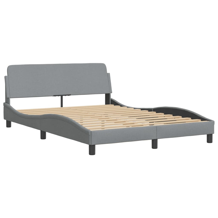 Bedframe Met Hoofdbord Stof Lichtgrijs 140X200 Cm