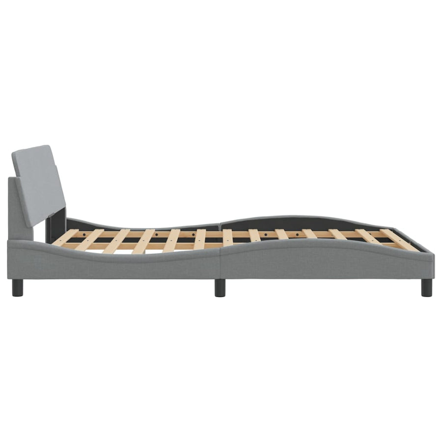 Bedframe Met Hoofdbord Stof Lichtgrijs 140X200 Cm