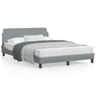 Bed frame "Dover" light grey fabric 140x200 cm