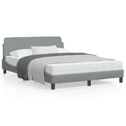 Bed frame "Dover" light grey fabric 140x200 cm