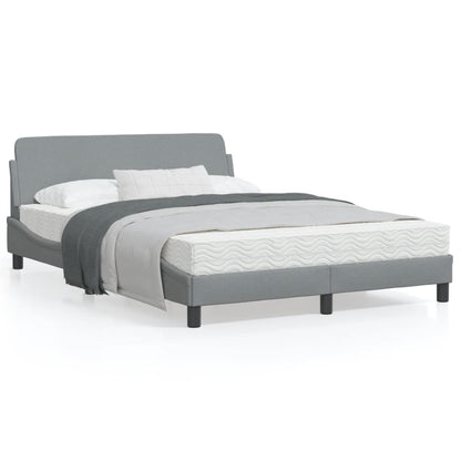 Bedframe Met Hoofdbord Stof Lichtgrijs 140X200 Cm