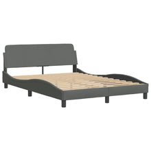 Bedframe Met Hoofdbord Stof Donkergrijs 140X200 Cm