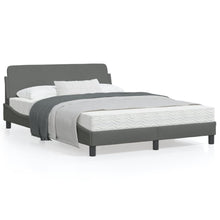 Bedframe Met Hoofdbord Stof Donkergrijs 140X200 Cm