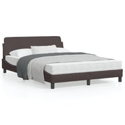 Bed frame "Dover" fabric dark brown 140x200 cm