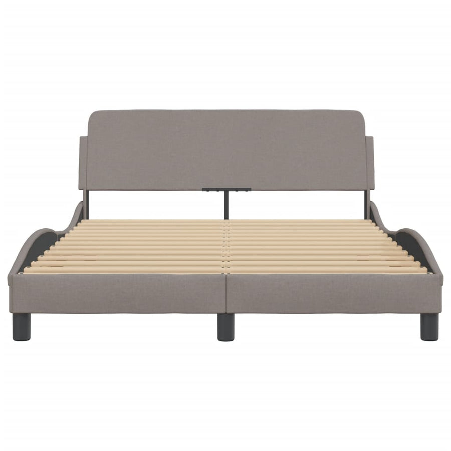 Bedframe Met Hoofdbord Stof Taupe 140X200 Cm