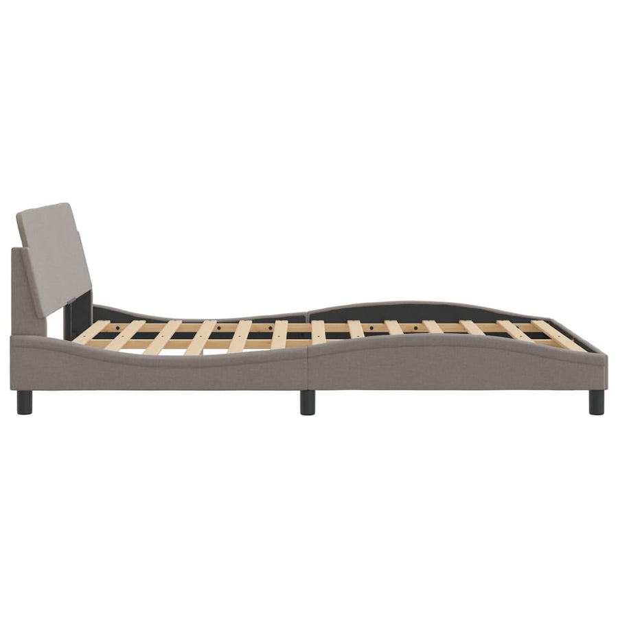 Bedframe Met Hoofdbord Stof Taupe 140X200 Cm