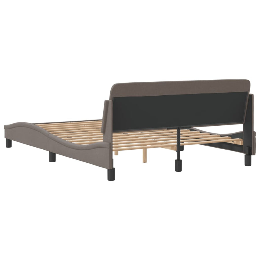Bedframe Met Hoofdbord Stof Taupe 140X200 Cm