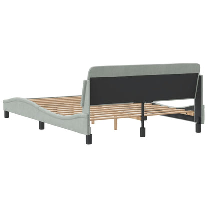Bedframe Met Hoofdeinde Fluweel Lichtgrijs 140X200 Cm