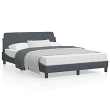 Bedframe Met Hoofdeinde Fluweel Donkergrijs 140X200 Cm