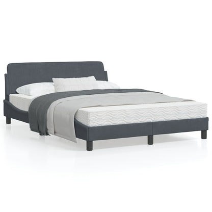 Bedframe Met Hoofdeinde Fluweel Donkergrijs 140X200 Cm