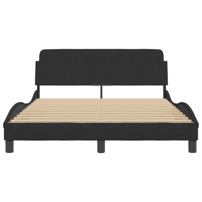 Bedframe Met Hoofdeinde Fluweel Zwart 140X200 Cm