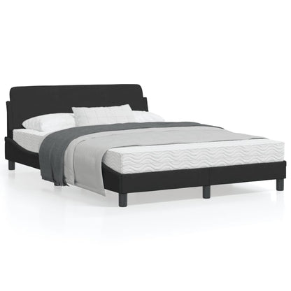 Bedframe Met Hoofdeinde Fluweel Zwart 140X200 Cm