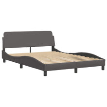 Bedframe Met Hoofdbord Kunstleer Grijs 140X200 Cm