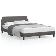 Bed frame "Dover" faux leather grey 140x200 cm