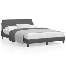 Bedframe Met Hoofdbord Kunstleer Grijs 140X200 Cm