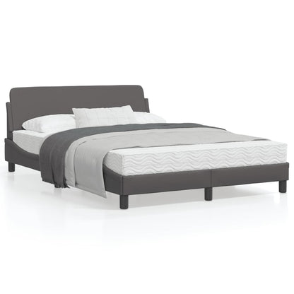 Bedframe Met Hoofdbord Kunstleer Grijs 140X200 Cm