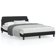 Bed frame "Dover" faux leather black and white 140x200 cm