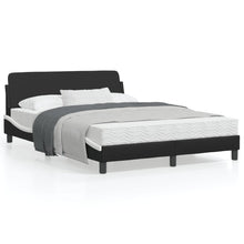 Bedframe Met Hoofdbord Kunstleer Zwart En Wit 140X200 Cm