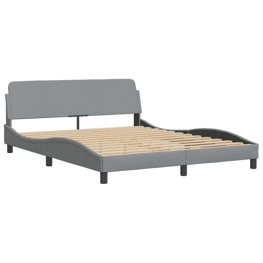 Bedframe Met Hoofdbord Stof Lichtgrijs 160X200 Cm