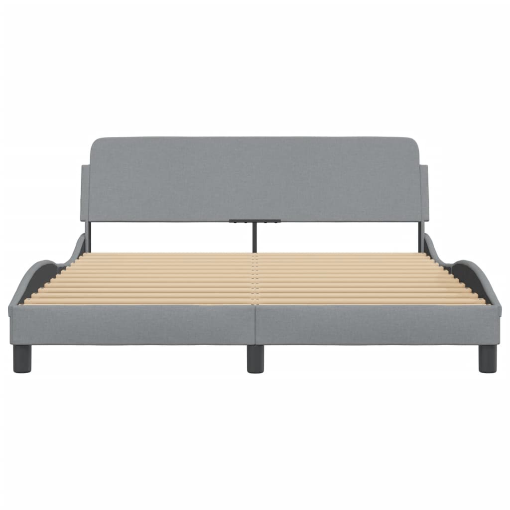 Bedframe Met Hoofdbord Stof Lichtgrijs 160X200 Cm