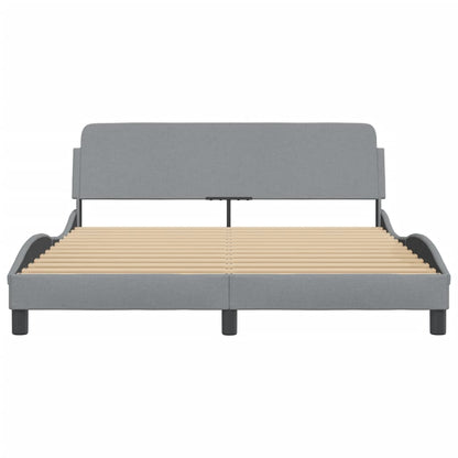 Bedframe Met Hoofdbord Stof Lichtgrijs 160X200 Cm