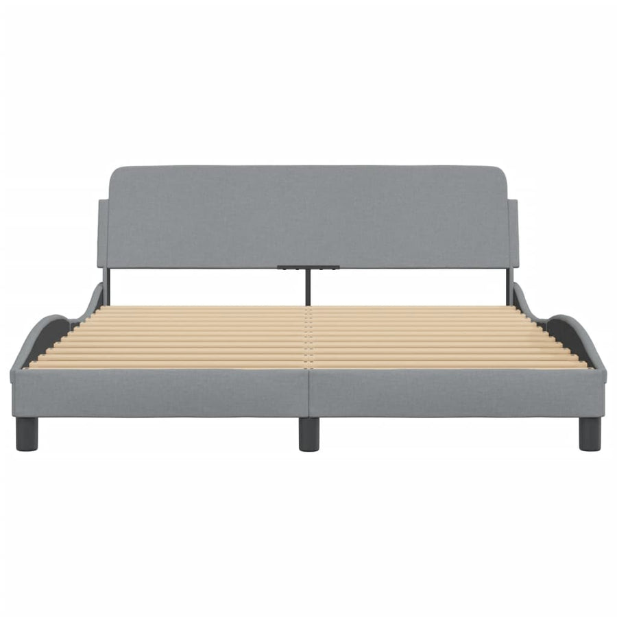 Bedframe Met Hoofdbord Stof Lichtgrijs 160X200 Cm