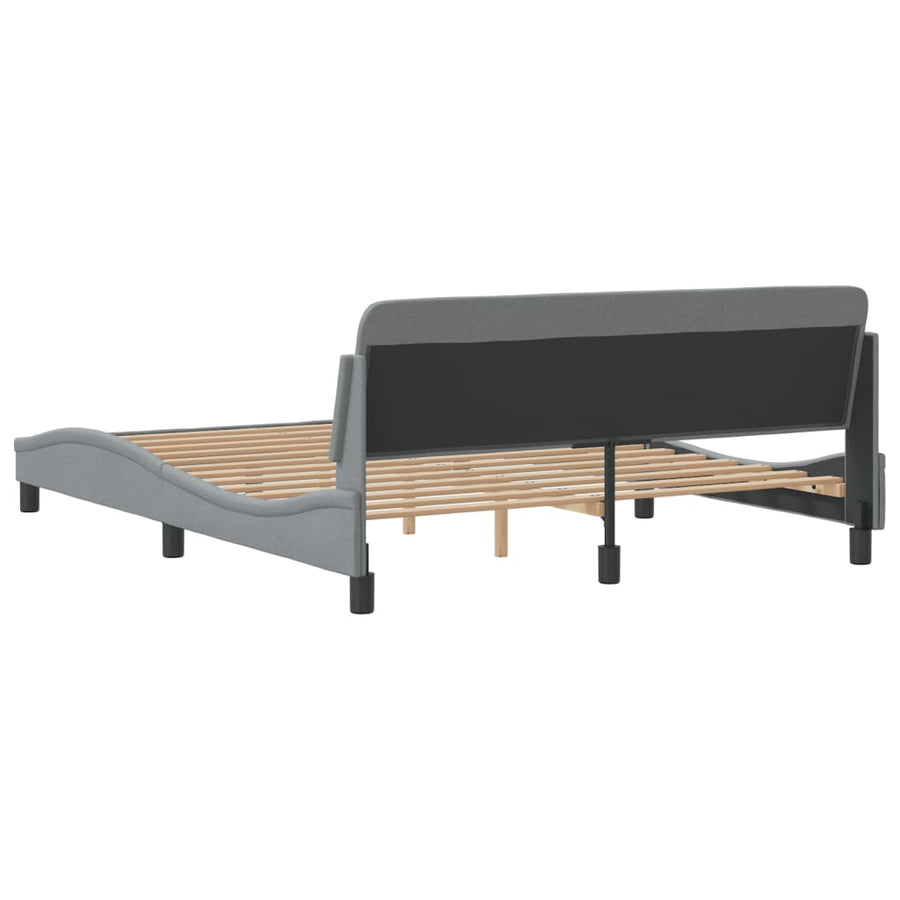 Bedframe Met Hoofdbord Stof Lichtgrijs 160X200 Cm