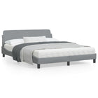 Bedframe Met Hoofdbord Stof Lichtgrijs 160X200 Cm