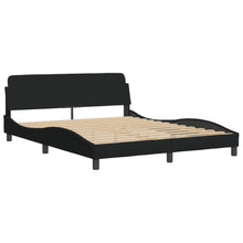 Bedframe Met Hoofdbord Stof Zwart 160X200 Cm