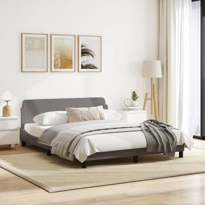 Bedframe Met Hoofdbord Stof Taupe 160X200 Cm